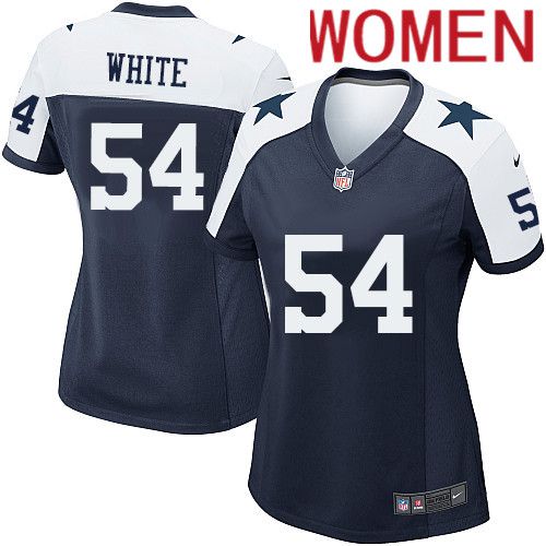 Women Dallas Cowboys #54 Randy White Nike Navy Alternate Game Team NFL Jersey->women nfl jersey->Women Jersey